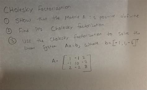Image result for Cholesky Factorization Example