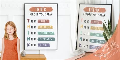 Think Before You Speak Pastel Colours Poster