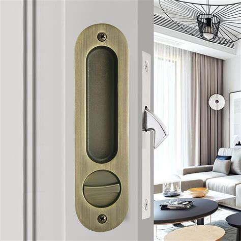 betensh 173mm Pocket Door Handle with Key Sliding Door Lock Keyed ...