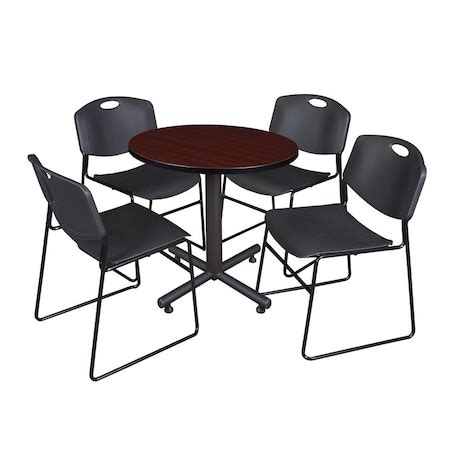 Kobe Kobe Round Table & Chair Set, Wood, Metal, Polypropylene Top ...