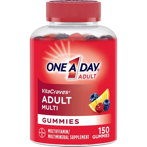 One A Day VitaCraves Adult Multivitamin Supplement Gummies, 150 Count ...