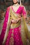 Buy Pink , Organza, Organza, Tulle Cut Rose Falooda Bridal Lehenga Set ...