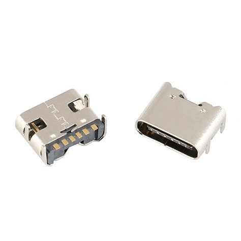 USB3.1 Type-C 6Pin SMD Female Socket Connector with 4 Fixed Feet ...