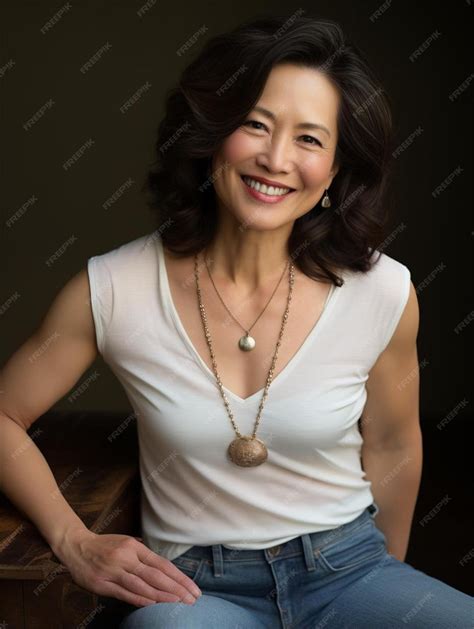 Premium Photo | Portrait photo of chinese middle age adult female wavy
