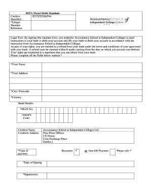 18 Printable direct debit mandate form download Templates - Fillable ...