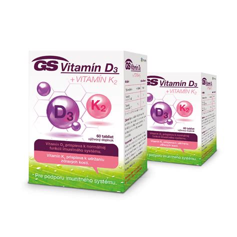 GS Vitamín D3 + Vitamín K2, 2× 60 tabliet | GSKlub.sk