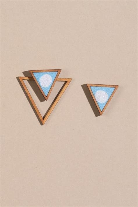 Whe Blue Two Look In One Upcycled Fabric And Repurposed Wood Triangle ...