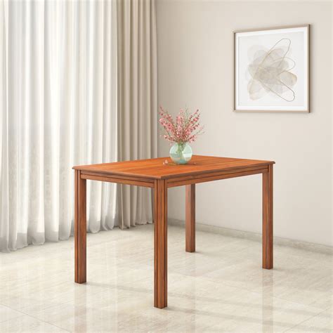 Buy Vera 4 Searer Solid Wood Dining Table (Honey Brown) Online ...