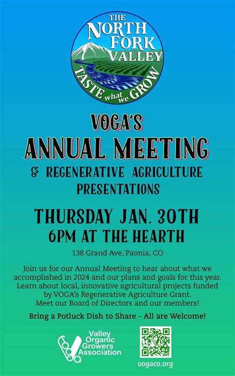 VOGAs Annual Meeting & Regenerative Ag Presentations, 138 Grand Ave ...