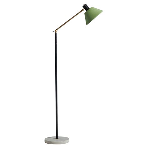 1950s Mexican Modern Neoclassical Floor Lamp Patinated Bronze and Green ...