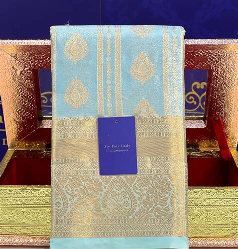 Premium Brocade Semi-Silk Saree Light Blue Colour - [Code 936] – My ...
