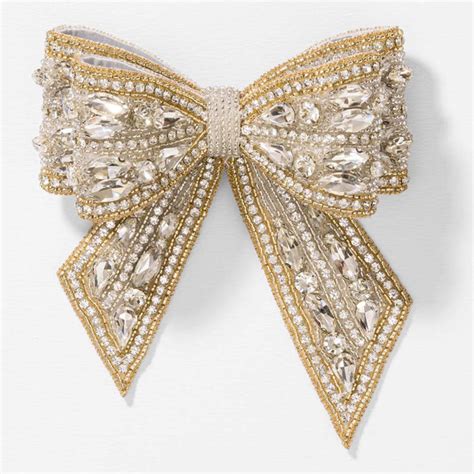 Embellished Crystal Hair Bow Barrette Clip - Gold & Silver – Hair Drama ...