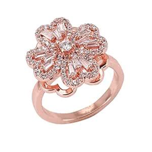 PowerGenX Rotating Cubic Zirconia Studded Adjustable RoseGold-Plated ...