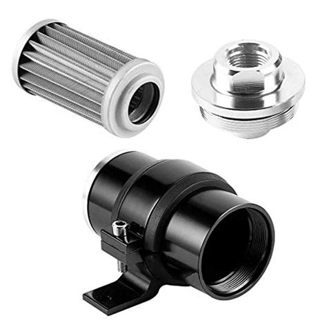 50mm Air Filter 100 Micron Cleanable Inline Fuel Filter Mount Aluminum ...