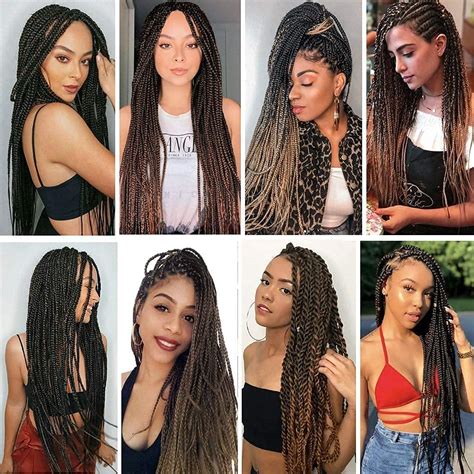 Buy WIGENIUS Pre-stretched Braiding Hair Ombre Brown 26 inch 6 Packs ...