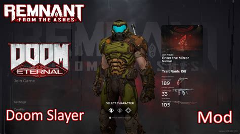 Remnant FromTheAshes DOOM Eternal Doom Slayer Mod by user619 on DeviantArt