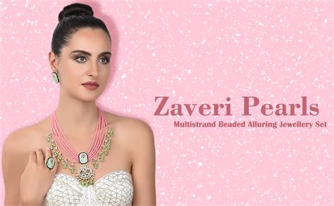 ZAVERI PEARLS Multicolor Meenakari Lotus Design Multistrand Pearls Long ...