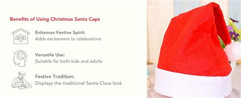 eCraftIndia Red White Merry Christmas Caps (Set of 6) | Santa Claus ...