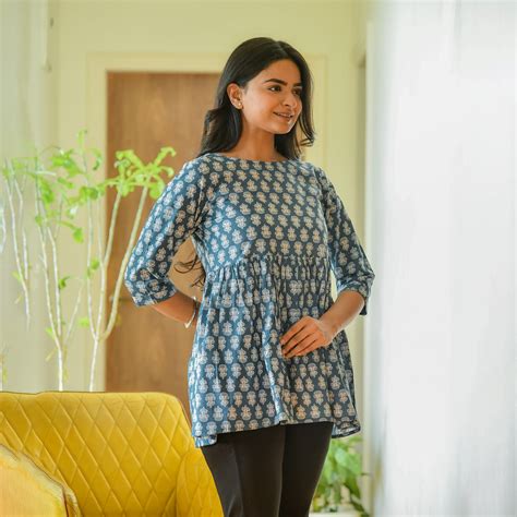 Teal Mist Cotton Top – Fashiana