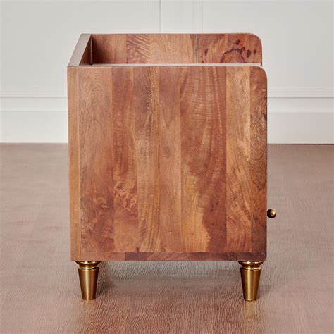 Buy Dastkari Mango Wood Bed Side Table with Drawer - Brown from Home ...