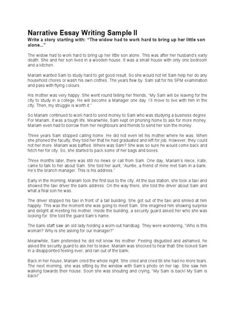 Image result for Sample of Narrative Writing