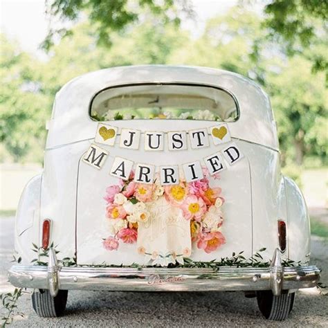 GuassLee JUST Married Banner Car Decorations, Gold India | Ubuy