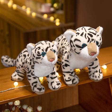 Sioweci Cute Simulation Snow Leopard Plush Doll Three-dimensional ...