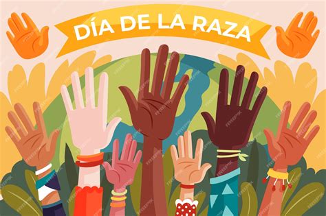 Premium Vector | Flat background for spanish dia de la raza celebration