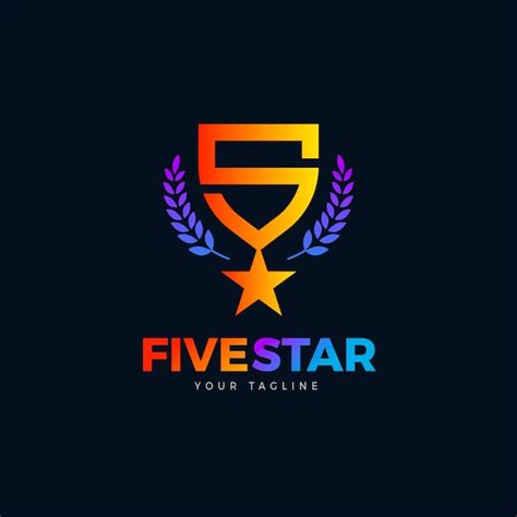 Gradient 5 star logo template | Free Vector