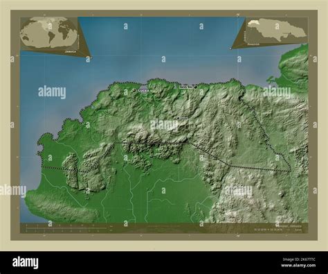 Hanover, parish of Jamaica. Elevation map colored in wiki style with ...