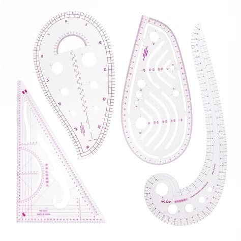 HASTHIP® Metric Sewing Ruler, 4 Style Fashion Clear Metric Sewing Ruler ...