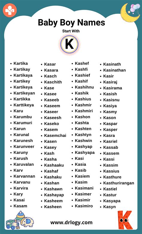 100 Baby Boy Names Start With K Letter - Drlogy | Unique baby boy names ...