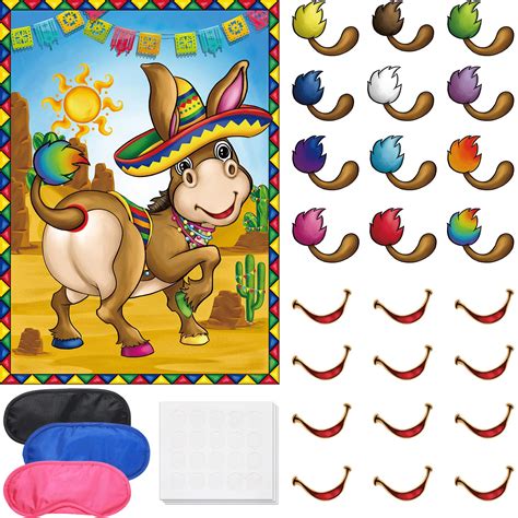Buy Zonon Pin The Tail on The Donkey Mexican Donkey Game, Mexican ...