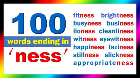 100 English Words Ending in NESS | English Khmer Vocabulary ...