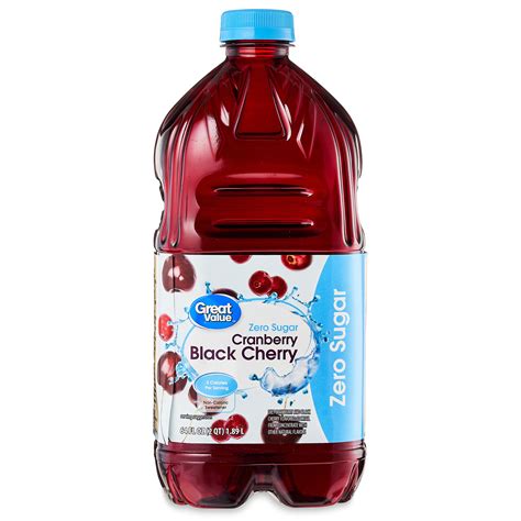 Great Value Zero Sugar Cranberry Black Cherry Cocktail, 64 oz - Walmart.com