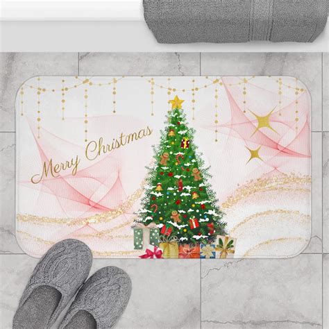 Merry Christmas Bath Mat, Holiday Bath Rug, 24 X 17 Mat, 34 X 21 Mat ...