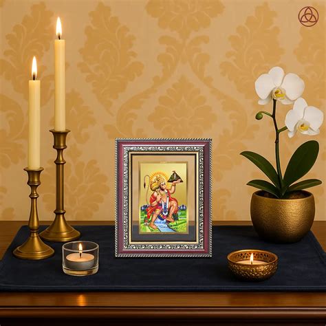 Hanuman with Sanjeevani | 24K Gold Foil Divine Photo Frame – SHREEM ...