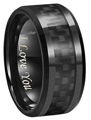 Moneekar Jewels Love You Tungsten Rings For Men Women And Couple, 8 ...