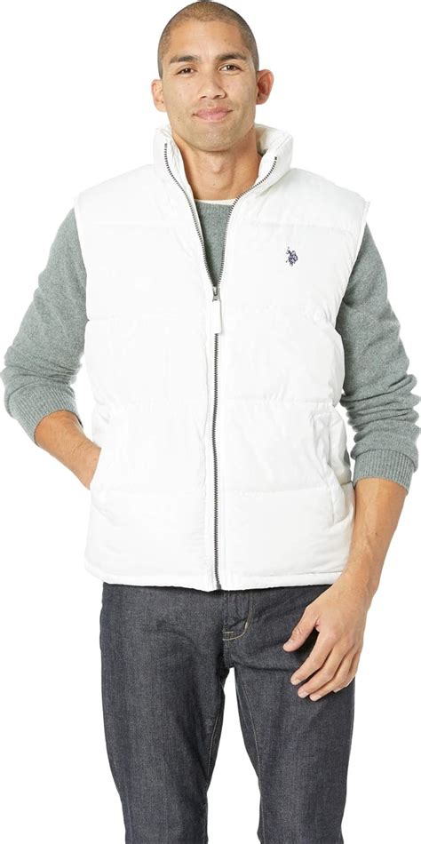 Buy U.S. Polo Assn. Men's Signature Bubble Vest, White, Large at Amazon.in
