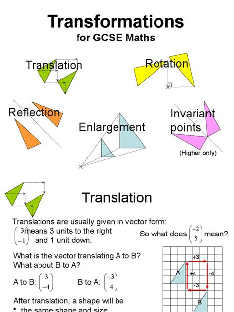 Transformations in Math: Translations, Reflections, Rotations, and Enlargements | PDF | Shape ...