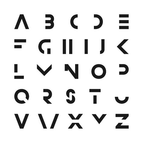 Simple modern font vector minimalistic english alphabet futuristic ...