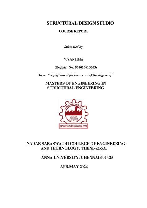 Vanitha sds - contains like some point about design studio - STRUCTURAL ...