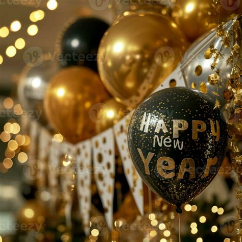 AI generated Elegant 2024 New Year's Eve party decorations, including ...
