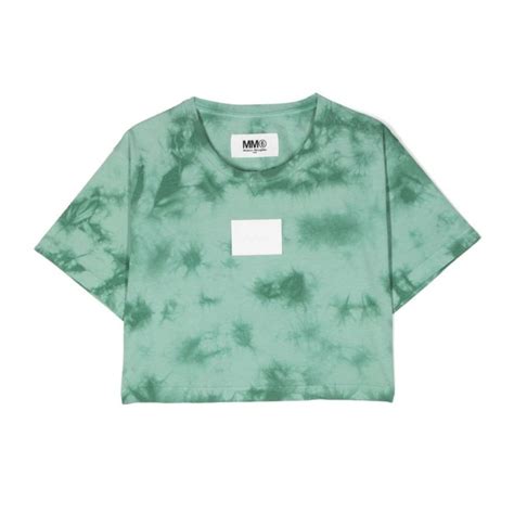 MM6 MAISON MARGIELA – Girls Green Tie-Dye Print T-Shirt – Little Tags ...