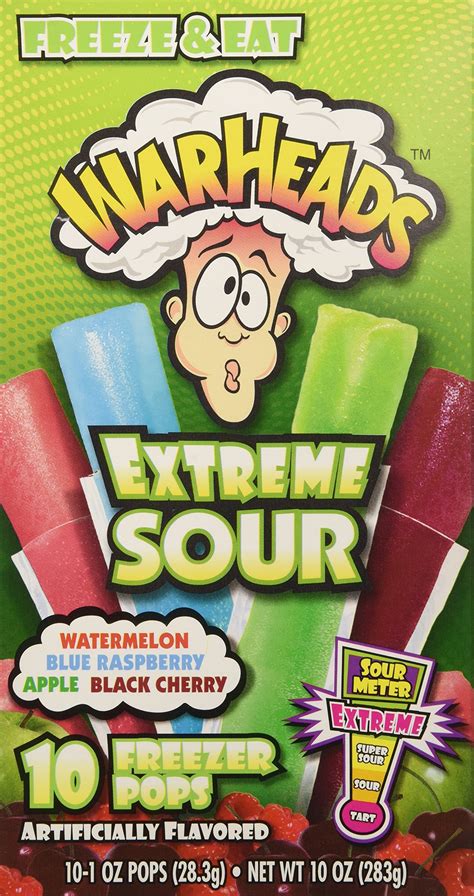 Buy Warheads Extreme Sour Freezer Pops Freeze and Eat 10 Pops Pack ...