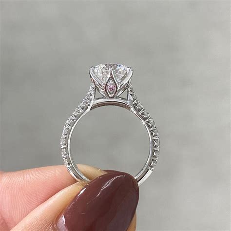 Vintage Tulip Setting Moissanite Engagement Ring, Solid 14k White Gold ...