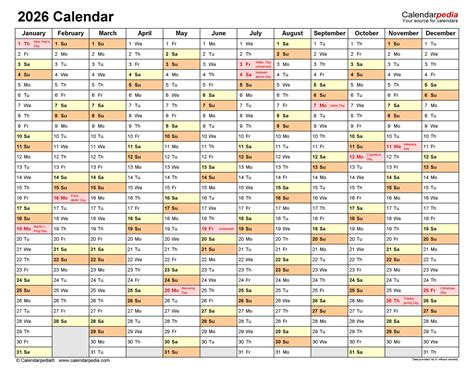 Free 2026 Calendar Printable PDF Templates - Printables for Everyone