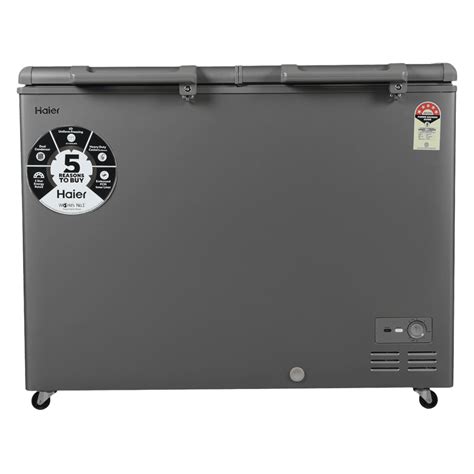 Haier Titanium 345 Litres 5 Star Double Door Deep Freezer with Stabili ...