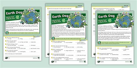 Earth Day Differentiated Reading Comprehension Pack - Twinkl