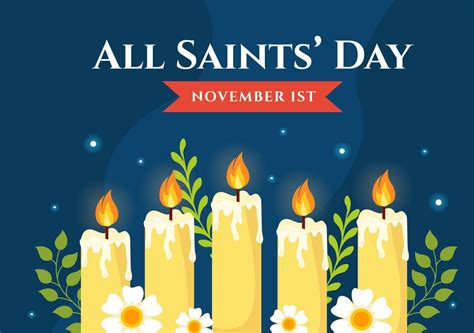 All Saints Day Vector Illustration on 1st November with for the All ...